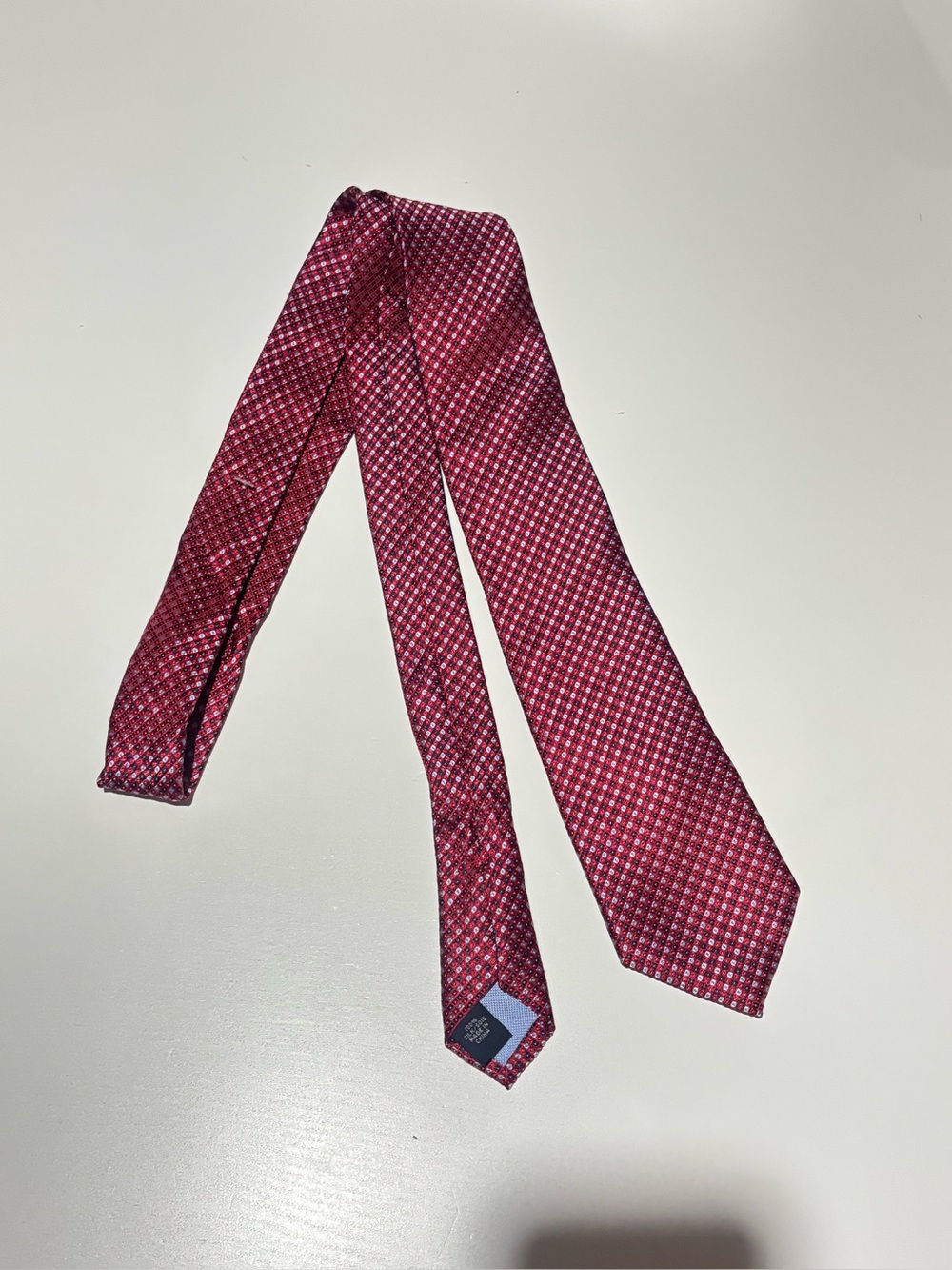 Tommy Hilfiger Red Patterned Silk Tie